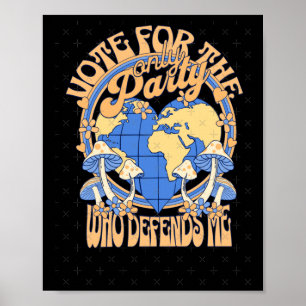 Poster Votez Blue Vote Pour Earth Sticker