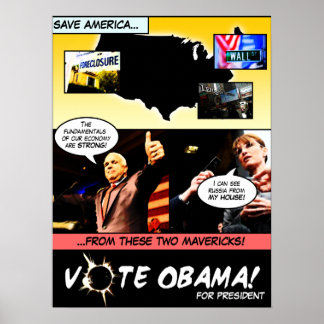 Poster VOTEZ OBAMA ! Bande dessinée électorale P... - Cus