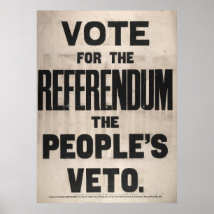 Poster Votez pour le référendum et le veto populaire