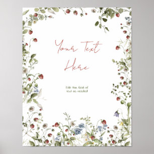 Poster Votre Baby shower d'aquarelle Fleur sauvage de tex