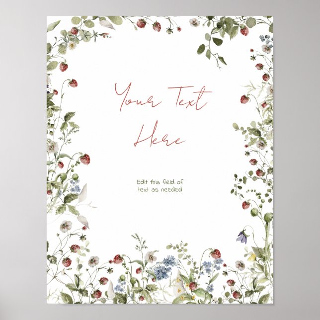 Poster Votre Baby shower d'aquarelle Fleur sauvage de tex (Devant)