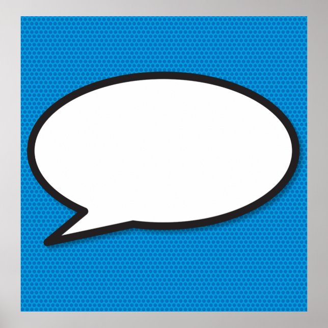 Poster Votre bulle de message vocale drôle rétro bande de (Devant)