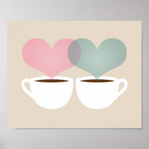 Poster Votre café et la mienne dans l'art de l'amour Impr