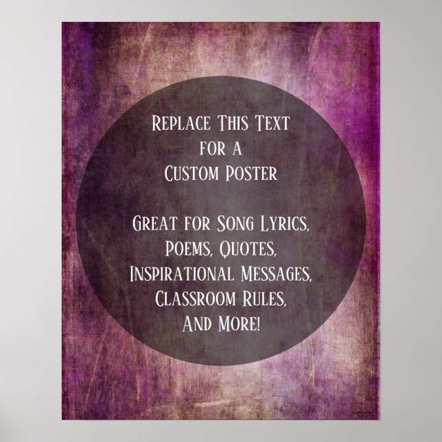 Poster Votre Citation préférée Berry & Grunge Brown sur C (Devant)