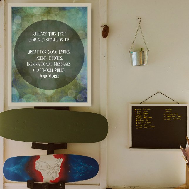 Poster Votre Citation préférée Bright Gold Grunge Bulles (Créateur téléchargé)