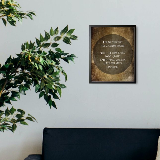 Poster Votre citation préférée Grunge Brown (Créateur téléchargé)