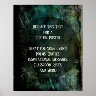 Poster Votre citation préférée Grunges foncées intenses s