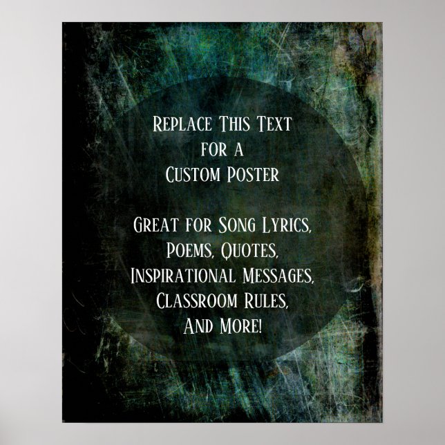 Poster Votre citation préférée Grunges foncées intenses s (Devant)