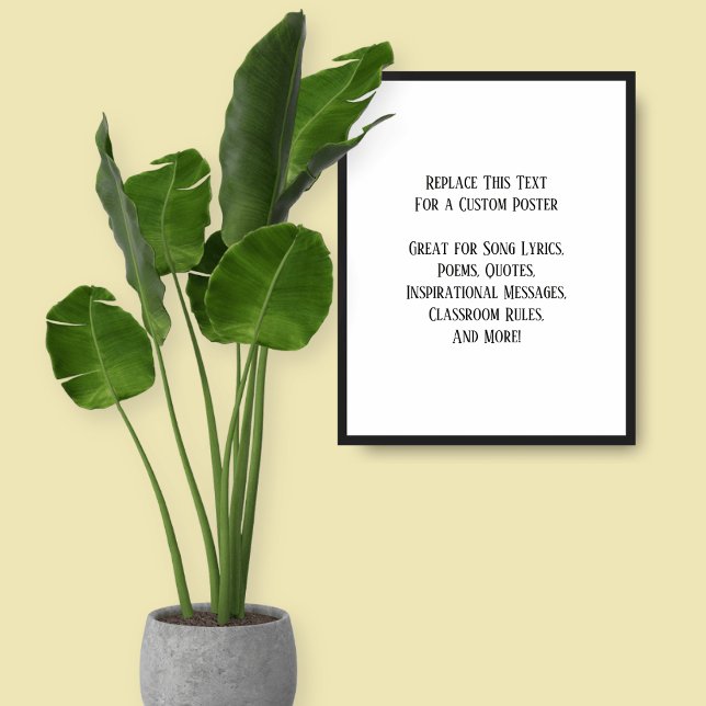 Poster Votre citation préférée Simple Noir sur Blanc (Créateur téléchargé)