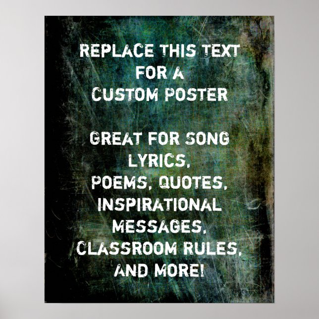 Poster Votre Citation préférée Texture de Grunge foncé in (Devant)
