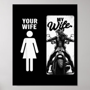 Poster Votre femme est simple Ma femme Biker Wife Saint-V