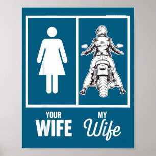 Poster Votre femme ma femme moto motocyclette œuvre d'art
