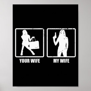Poster Votre femme ma femme pistolet drôle cadeau de la S