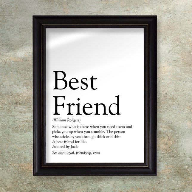Poster Votre meilleure définition d'ami Typographie moder (Your Best Friend Definition Typographic Modern Fun Poster)