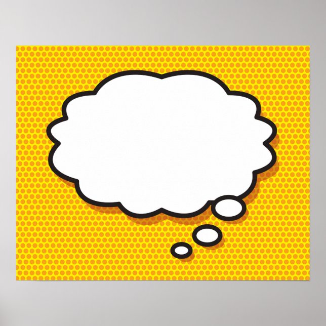 Poster Votre Message Bulle de Pensée Amusant Bande Dessin (Devant)