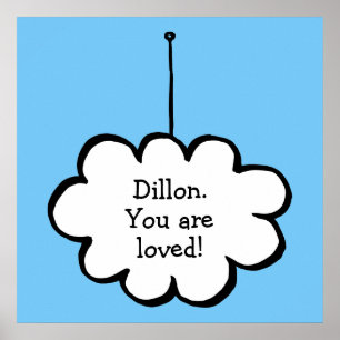 Poster Votre message Cloud de rêve sur une ficelle