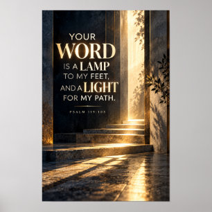 Poster Votre parole est une lampe à mes pieds Psaume 119: