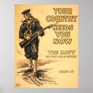 Poster Votre Pays A Besoin De Vous Maintenant ! Enrôler d