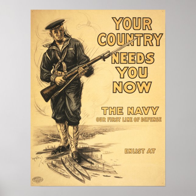 Poster Votre Pays A Besoin De Vous Maintenant ! Enrôler d (Devant)