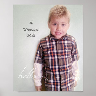 Poster Votre personnalisation de 8 po x 10 po Bonjour et 
