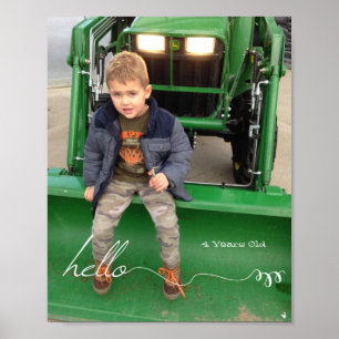 Poster Votre personnalisation de 8 po x 10 po Bonjour et 