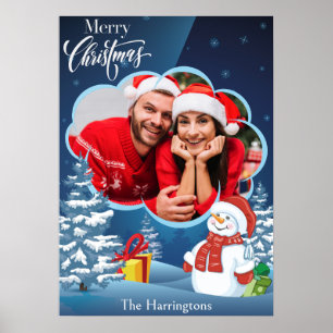 Poster Votre photo et nom(s) Noël