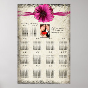 Poster Votre Photo Fuchsia Gerber Daisy Seating Chart