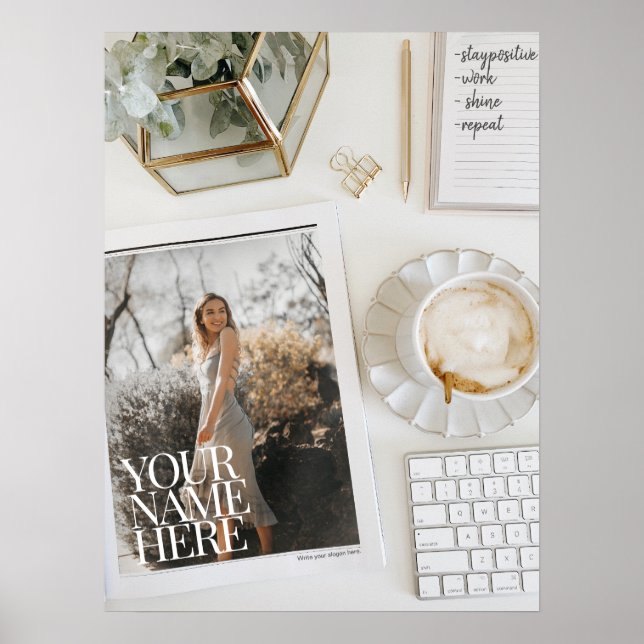 Poster Votre photo sur Magazine ! Bureau chic personnalis (Devant)