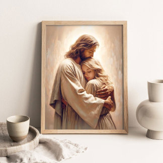 Poster Votre Sauveur, Peinture Chrétienne, Jésus faisant