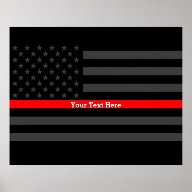 Poster Votre texte Mince Ligne rouge Style Charcoal US Dr (Devant)