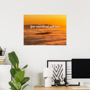 Poster Votre texte personnalisé lever de soleil au-dessus