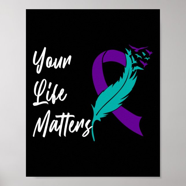 Poster Votre vie compte Ruban N Sensibilisation au suicid (Devant)