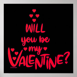 Poster VOULEZ-VOUS ÊTRE MA VALENTINE ? cadeau de la Saint