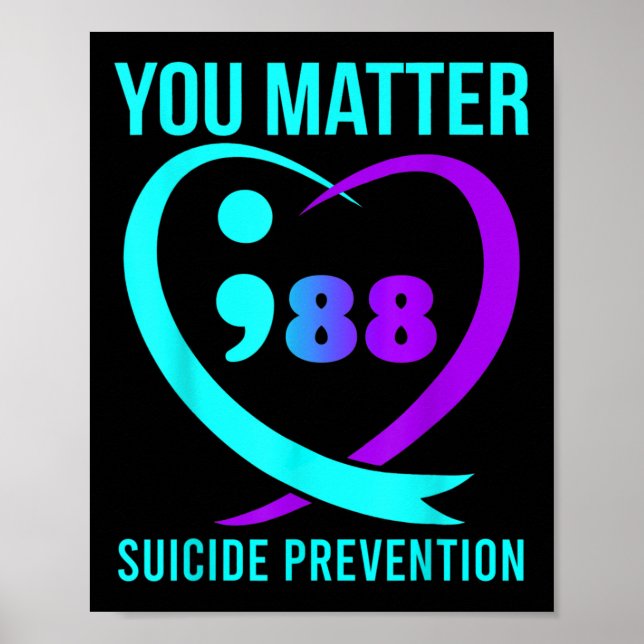 Poster Vous 988 Sensibilisation à la prévention du suicid (Devant)