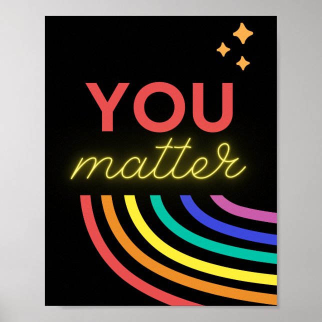 Poster Vous avez de l'importance Rainbow Black Inspiratio (Devant)