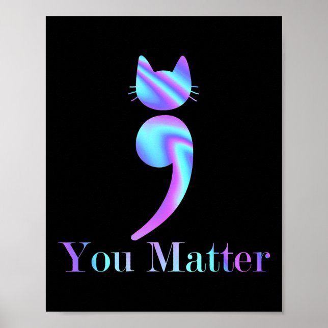 Poster Vous avez de l'importance Semicolon Chat sensibili (Devant)