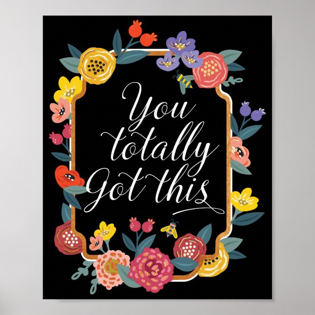Poster Vous Avez Tout Compris | Fleur sauvage et abeille  (Devant)