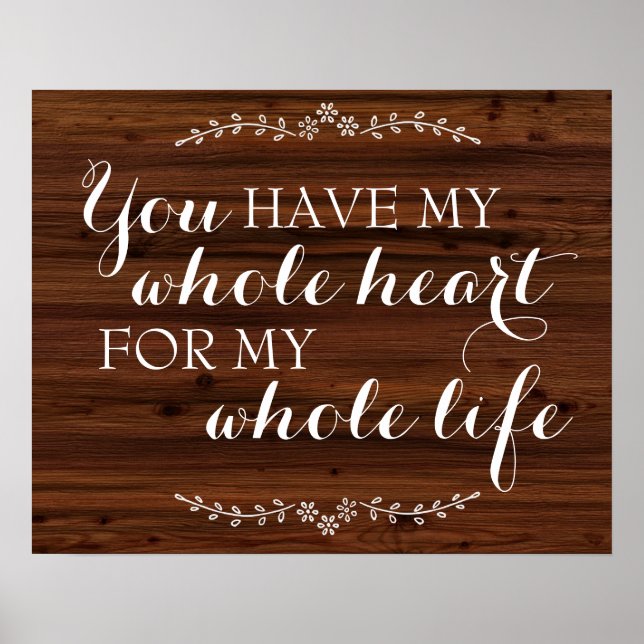 Poster Vous avez tout mon coeur pour ma citation toute ma (Devant)