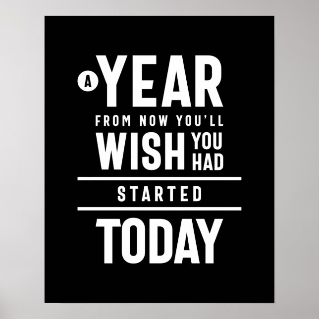 Poster Vous Aviez Commencé Aujourd'Hui Cadeau Motivationn (Devant)