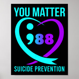 Poster Vous Comptez 988 Sensibilisation à la prévention d