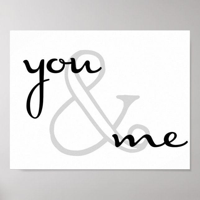 Poster vous et moi design moderne noir blanc amour (Devant)