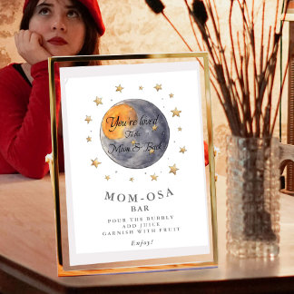 Poster Vous êtes aimé À la lune Stars Baby shower Maman-o