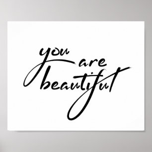Poster Vous êtes belle citation de MotivationalTypography