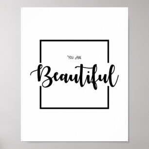 Poster Vous Êtes Belle, Citation Fille, Décor mur