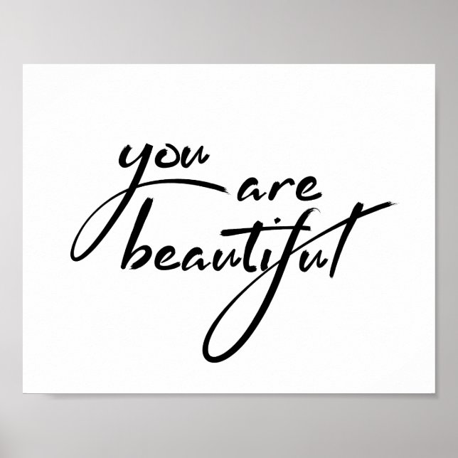 Poster Vous Êtes Belle MotivationalTypographie Citation (Devant)