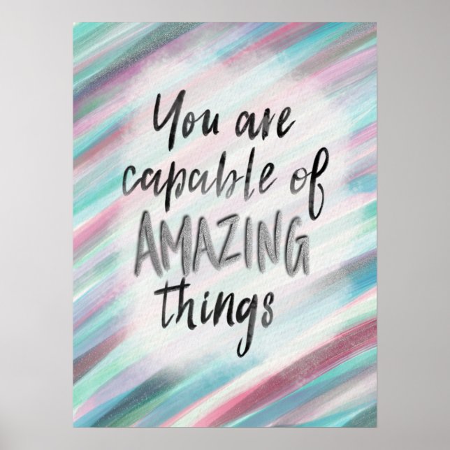 Poster Vous êtes capable de choses EXTRAORDINAIRES aquare (Devant)