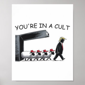 Poster Vous êtes dans une secte - Anti Trump drôle 