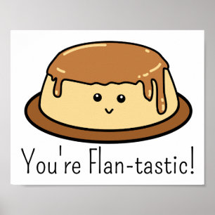 Poster Vous êtes Flan-Tastic Food Pun Sticker Rectangulai
