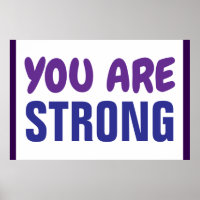 Vous êtes Forte Violet Bleu Persist Encourageur