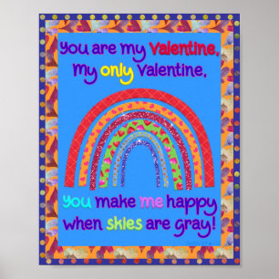 Poster Vous êtes mon arc-en-ciel Whimsical Valentine